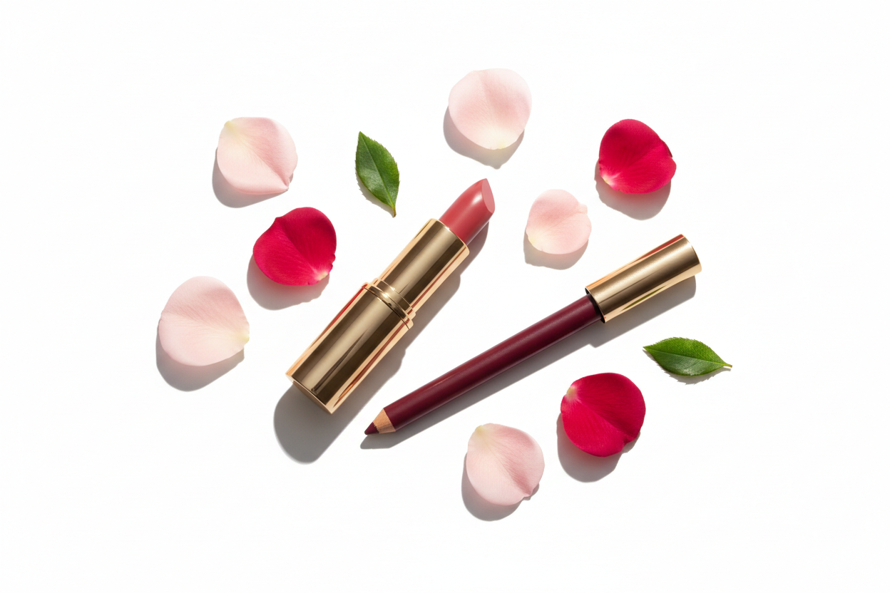 Lip stick and liner combo set image with no brand